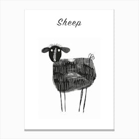 B&W Sheep 2 Poster Canvas Print