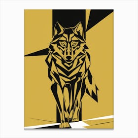 Wolf Yellow / Black Canvas Print