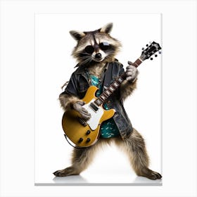 A Tres Marias Raccoon Doing Peace Sign Wearing Sunglasses 2 Canvas Print