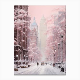Dreamy Winter Painting New York City Usa 2 Canvas Print