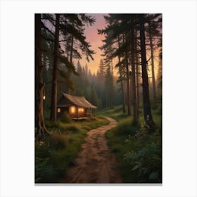 Cabin In The Woods 1 Canvas Print