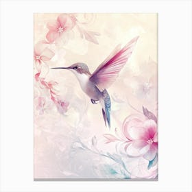 Hummingbird 1. Pastel and watercolor style. Canvas Print