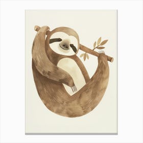 Charming Nursery Kids Animals Sloth 3 Canvas Print