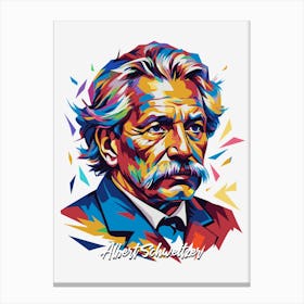 Albert Schweitzer 2 Portrait WPAP Pop Art Canvas Print