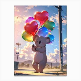 Koala With Balloons 5 Canvas Print