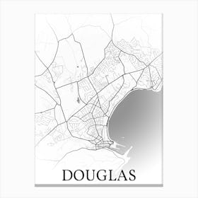 Douglas, Isle Of Man, Gb, City Map, Black And White Fade Design Toile