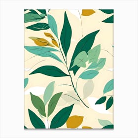 Seamless Pattern With Leaves Canvas Print