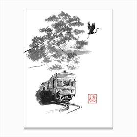 Train And Fuji Canvas Print