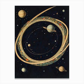 Planets And Rings Canvas Print