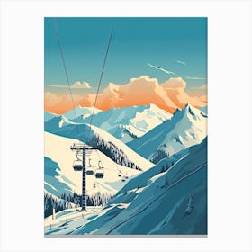 Grandvalira   Andorra, Ski Resort Illustration 0 Simple Style Canvas Print