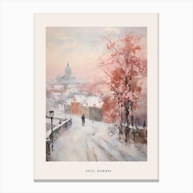 Dreamy Winter Painting Poster Oslo Norway 4 Canvas Print