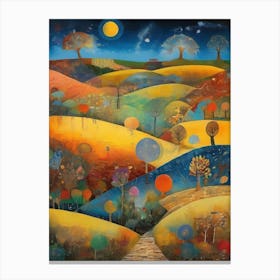 Moonlight In The Fields Canvas Print