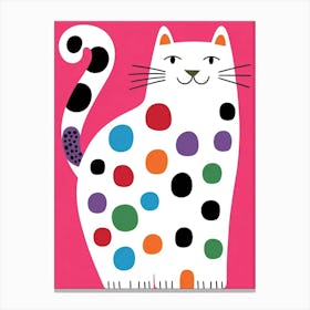 Polka Dot Cat 2 Canvas Print