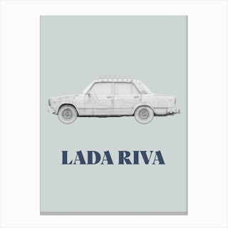 Vehicule Collection Lada Riva Blue Canvas Print
