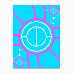 Geometric Glyph in White and Bubblegum Pink and Candy Blue n.0051 Canvas Print