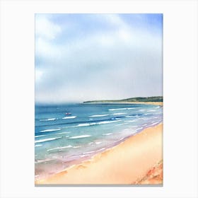 Tynemouth Longsands Beach 3, Tyne And Wear Watercolour Canvas Print