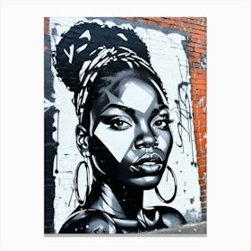 Graffiti Mural Of Beautiful Black Woman 235 Canvas Print