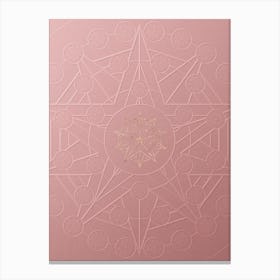 Geometric Gold Glyph on Circle Array in Pink Embossed Paper n.0058 Canvas Print