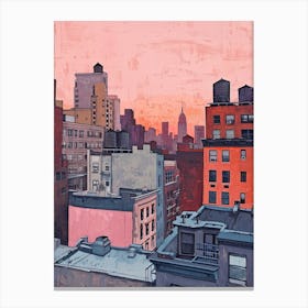 New York Rooftops Morning Skyline 3 Canvas Print