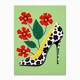 High Heeled Shoe With flowers Canvas Print