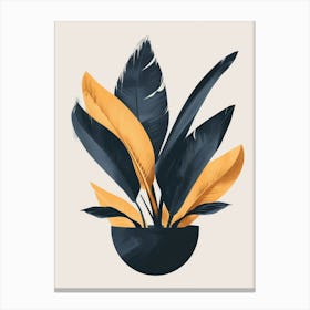 Black And Yellow Plant Canvas Print