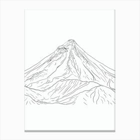 Pico De Orizaba Mexico Line Drawing 5 Canvas Print