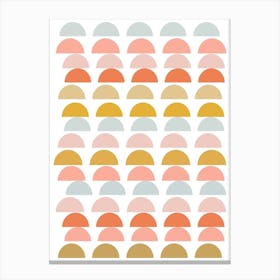 Modern Geometric Shapes in Earthy Pastel Blue Blush and Orange Canvas Print