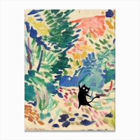 Cats In Famous Gardens Henri Matisse Landscape At Collioure Canvas Print