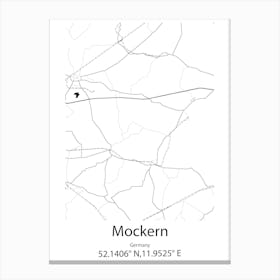 Mockern,Germany Minimalist Map Canvas Print