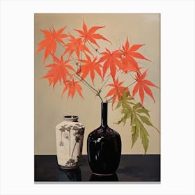 Bouquet Of Japanese Maple Flowers, Autumn Fall Florals Painting 1 Canvas Print