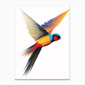 Colourful Geometric Bird Swallow 2 Canvas Print