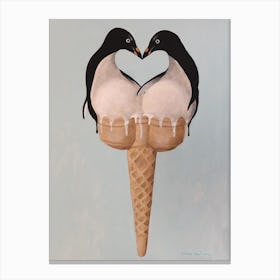 Icecream Penguins Canvas Print