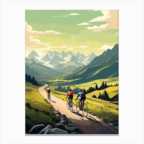 Tour De Mont Blanc France 2 Vintage Travel Illustration Canvas Print