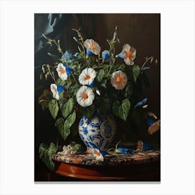 Baroque Floral Still Life Morning Glory 4 Canvas Print