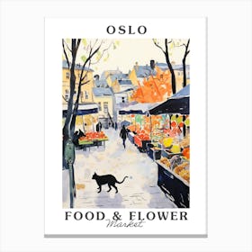 Food Market With Cats In Oslo 2 Poster Canvas Print