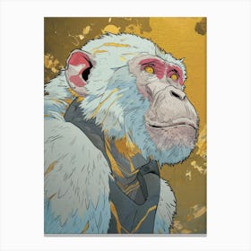 Baboon Precisionist Illustration 2 Canvas Print