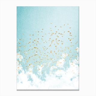 Golden Birds Canvas Print