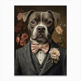 Staffy Staffordshire Bull Terrier Dapper Gentleman Canvas Print