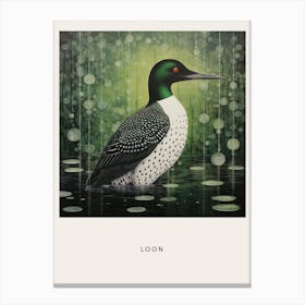 Ohara Koson Inspired Bird Painting Loon 2 Poster Canvas Print