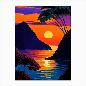 Tropical Bay Sunset Canvas Print