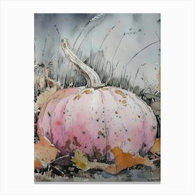 Pumpkins In The Grass 1 Canvas Print