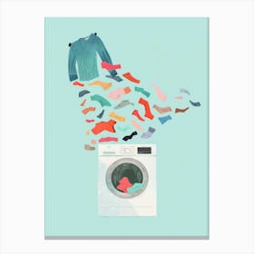 Washing Machine Full Of Clothes Canvas Print