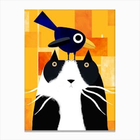 The Cat and the Crow Canvas Print