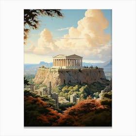 Ancient Majesty: The Parthenon's Athens Skyline Canvas Print