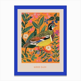 Spring Birds Poster Wood Duck 1 Canvas Print