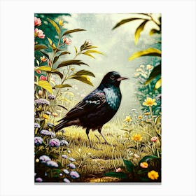 Bird Bobolink In Garden Painting Leinwandbild