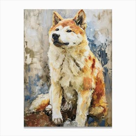 Akita Acrylic Painting 5 Canvas Print