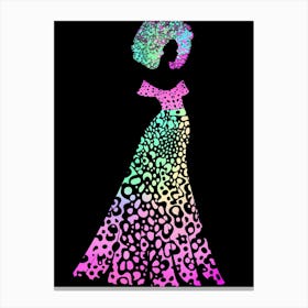 Afro Woman In Leopard Dress Stampe su tela