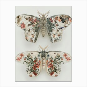 Textile Butterflies William Morris Style 7 Canvas Print