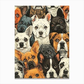 Perfectly Repeatable Artwork With Cute Dog Faces 36 Canvas Print